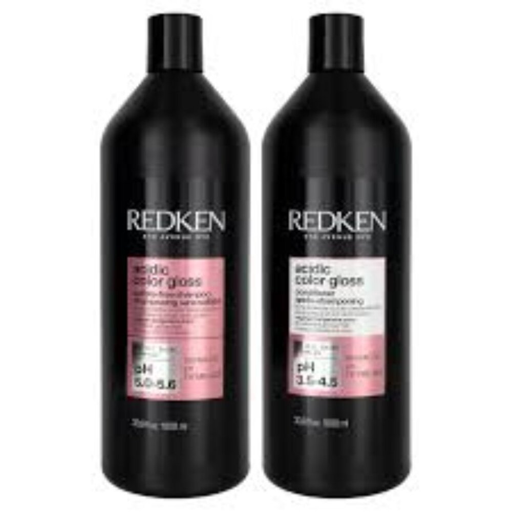 Redken Acidic Color Gloss Sulfate Free Shampoo & Conditioner Liter Set 33.8 floz